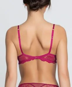 Soutien-gorge Coque Ligne Sublime En Dentelle De La Marque De Lingerie Française Lise Charmel, Coloris Fuchsia Sublime. -SOUTIEN-GORGE Soldes Boutique Soutien gorge coque Lise Charmel Sublime en dentelle fuchsia ACH8513 FS 2