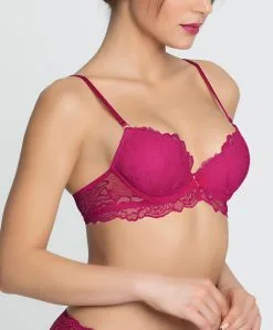 Soutien-gorge Coque Ligne Sublime En Dentelle De La Marque De Lingerie Française Lise Charmel, Coloris Fuchsia Sublime. -SOUTIEN-GORGE Soldes Boutique Soutien gorge coque Lise Charmel Sublime en dentelle fuchsia ACH8513 FS 3