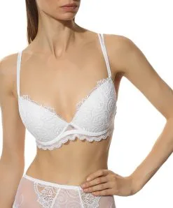Soutien-gorge Coque De La Collection De Lingerie Blanche Crystal Poésie Par Lise Charmel. -SOUTIEN-GORGE Soldes Boutique Soutien gorge coque Lise Charmel crystal poesie blanc ACH8534 BL 1