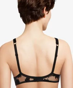 Soutien-gorge Corbeille Chantal Thomass Collection Audacieuse Flock Dans Un Coloris Noir. -SOUTIEN-GORGE Soldes Boutique Soutien gorge coque corbeille audacieuse flock Chantal Thomass noir T03E20 0DN 1