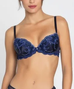 Soutien-gorge Coque En Soie Lise Charmel Collection Splendeur Soie, Coloris Splendeur Bermudes (=bleu Marine). -SOUTIEN-GORGE Soldes Boutique Soutien gorge coque en soie Lise Charmel Splendeur soie bermudes bleu marine ACC8580 BS 501