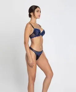 Soutien-gorge Coque En Soie Lise Charmel Collection Splendeur Soie, Coloris Splendeur Bermudes (=bleu Marine). -SOUTIEN-GORGE Soldes Boutique Soutien gorge coque en soie Lise Charmel Splendeur soie bermudes bleu marine ACC8580 BS 506