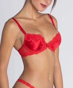 Soutien-gorge Coque En Soie Lise Charmel Collection Splendeur Soie, Coloris Rouge. -SOUTIEN-GORGE Soldes Boutique Soutien gorge coque en soie Lise Charmel Splendeur soie rouge rouge ACC8580 RS 503