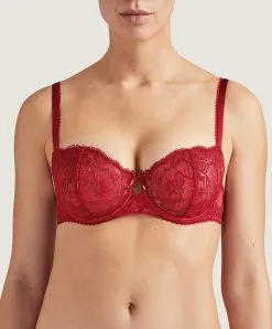 Soutien-gorge Corbeille Collection Aube Amoureuse De Chez Aubade, Coloris Rouge Amour.