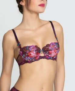 LISE CHARMEL Soutien-gorge Corbeille Collection Aveu En Fleurs, Coloris Aveu Pétale (=prune). 16 LISE CHARMEL Soutien-gorge Corbeille Collection Aveu En Fleurs, Coloris Aveu Pétale (=prune). -SOUTIEN-GORGE Soldes Boutique Soutien gorge corbeille Lise Charmel Aveu en Fleurs aveu petale prune multicolore ACH3043 AP 3