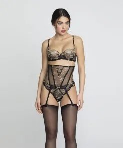 Soutien-gorge Corbeille De La Collection Lingerie De Luxe Déesse En Glam Par Lise Charmel.  -SOUTIEN-GORGE Soldes Boutique Soutien gorge corbeille Lise Charmel Deesse en glam noir or ACH3015 OG 7