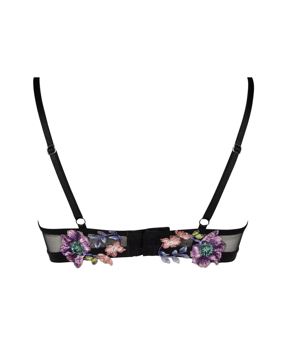 Soutien-gorge Corbeille Lise Charmel Collection Flora Aura, Coloris Aura Pastel (broderie Multicolore Pastel Sur Fond Noir). – Image 5