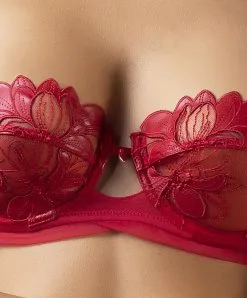 Soutien-gorge Brassière Souple Lise Charmel De La Collection Lingerie De Charme Glamour Couture, Coloris Glam Désir (=rouge Passion). -SOUTIEN-GORGE Soldes Boutique Soutien gorge corbeille Lise Charmel Glamour Couture glam desir rouge ACH3007 GD fashion 3