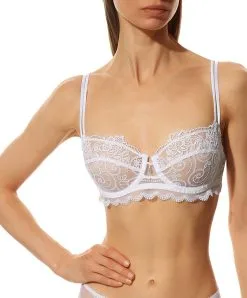 Soutien-gorge Corbeille De La Collection De Lingerie Blanche Crystal Poésie Par Lise Charmel. -SOUTIEN-GORGE Soldes Boutique Soutien gorge corbeille Lise Charmel crystal poesie blanc ACH3034 BL 1