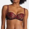 Soutien-gorge Corbeille Sexy Collection Mélodie D'Été De Chez Aubade, Coloris Black Cherry. -SOUTIEN-GORGE Soldes Boutique Soutien gorge corbeille Melodie d ete black cherry Aubade rouge et noir ICF14 BCHE 1