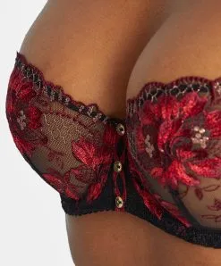 Soutien-gorge Corbeille Sexy Collection Mélodie D'Été De Chez Aubade, Coloris Black Cherry. -SOUTIEN-GORGE Soldes Boutique Soutien gorge corbeille Melodie d ete black cherry Aubade rouge et noir ICF14 BCHE 5