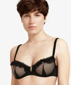 Soutien-gorge Corbeille à Armatures Forme Bandeau Chantal Thomass De La Collection Lingerie Sexy Abysse, Coloris Noir.