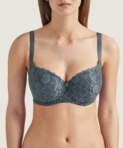 Soutien-gorge Corbeille Coque De La Collection Lingerie Gris Ardoise Rosessence Par Aubade Paris.