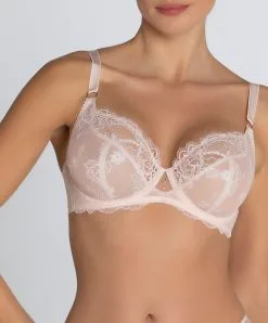 Soutien-gorge Corbeille Fitting Ligne Sublime En Dentelle De La Marque De Lingerie Française Lise Charmel, Coloris Rose Sublime. -SOUTIEN-GORGE Soldes Boutique Soutien gorge corbeille fitting Lise Charmel Sublime en dentelle rose poudre rose sublime ACH2813 OS 1