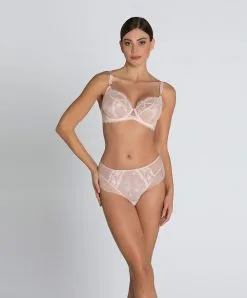 Soutien-gorge Corbeille Fitting Ligne Sublime En Dentelle De La Marque De Lingerie Française Lise Charmel, Coloris Rose Sublime. -SOUTIEN-GORGE Soldes Boutique Soutien gorge corbeille fitting Lise Charmel Sublime en dentelle rose poudre rose sublime ACH2813 OS 4