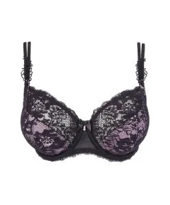Eprise De Lise Charmel Soutien-gorge Corbeille Fitting Par Éprise De Lise Charmel Collection Dentelle Lotus Coloris Noir Lilas. -SOUTIEN-GORGE Soldes Boutique Soutien gorge corbeille grande taille dentelle lotus Eprise de Lise Charmel noir lilas BCG2825 NL PS1