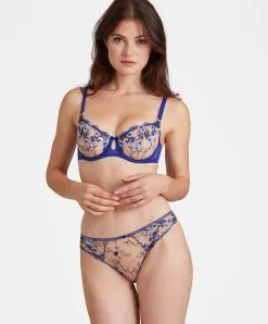 Soutien-gorge Corbeille - Collection Lingerie Aubade Idylle à Giverny. -SOUTIEN-GORGE Soldes Boutique Soutien gorge corbeille idylle a giverny Aubade bleu IFF14 MBLE 2