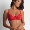 Soutien-gorge Foulard Emboitant Aubade De La Collection Lingerie Flowermania. -SOUTIEN-GORGE Soldes Boutique Soutien gorge emboitant flowermania Aubade rouge LAN13 ROFL