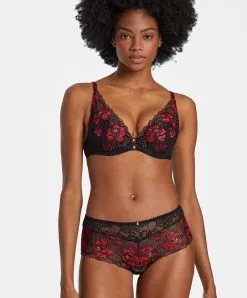 Soutien-gorge Foulard Effet Push Sexy Collection Mélodie D'Été De Chez Aubade, Coloris Black Cherry. -SOUTIEN-GORGE Soldes Boutique Soutien gorge foulard effet push up Melodie d ete black cherry Aubade rouge et noir ICN81 BCHE 3