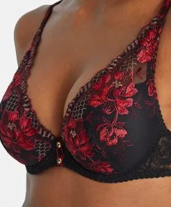 Soutien-gorge Foulard Effet Push Sexy Collection Mélodie D'Été De Chez Aubade, Coloris Black Cherry. -SOUTIEN-GORGE Soldes Boutique Soutien gorge foulard effet push up Melodie d ete black cherry Aubade rouge et noir ICN81 BCHE 5