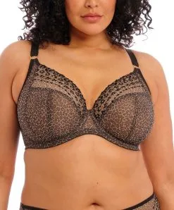Soutien-gorge Grande Taille Décolleté Plongeant De La Collection Matilda Par Elomi, Coloris Leopard.