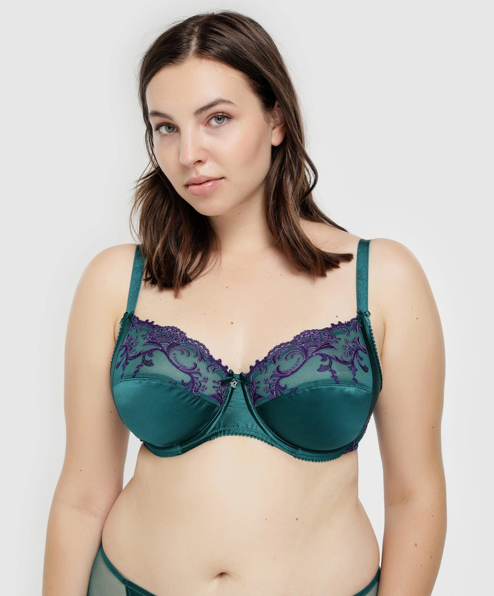 Soutien-gorge Grande Taille En Soie Collection Splendeur Soie De La Marque Lise Charmel Coloris Splendeur Turquoise. 3 Soutien-gorge Grande Taille En Soie Collection Splendeur Soie De La Marque Lise Charmel Coloris Splendeur Turquoise.