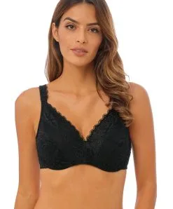 Soutien-gorge à Armatures Sexy De La Nouvelle Collection De Lingerie Noire Raffiné De Chez Wacoal. -SOUTIEN-GORGE Soldes Boutique Soutien gorge minimiseur Wacoal Raffine noir WE148012 BLK 1