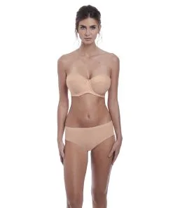 Soutien-gorge Sans Bretelles Moulé Avec Armatures Collection Aura De Chez Fantasie Lingerie.  -SOUTIEN-GORGE Soldes Boutique Soutien gorge moule sans bretelles armatures Fantasie Aura natural beige chair FL2323 NAE ensemble 1