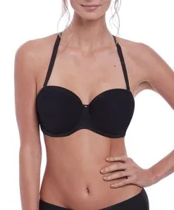 Soutien-gorge Sans Bretelles Moulé Avec Armatures Collection Aura De Chez Fantasie Lingerie. -SOUTIEN-GORGE Soldes Boutique Soutien gorge moule sans bretelles armatures Fantasie Aura noir FL2320 BLK face 2