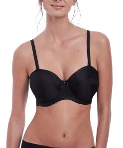 Soutien-gorge Sans Bretelles Moulé Avec Armatures Collection Aura De Chez Fantasie Lingerie.  -SOUTIEN-GORGE Soldes Boutique Soutien gorge moule sans bretelles armatures Fantasie Aura noir FL2323 BLK face 3