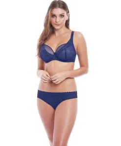 Soutien-gorge Décolleté Plongeant Collection Love Note De Chez Freya Lingerie, Coloris Sapphire. -SOUTIEN-GORGE Soldes Boutique Soutien gorge plongeant armature apex haute Freya Love Note sapphire bleu AA5211 SAR ensemble