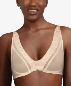 Soutien-gorge Plongeant Triangle à Armatures Chantal Thomass De La Collection Accent En Coloris Beige Doré.
