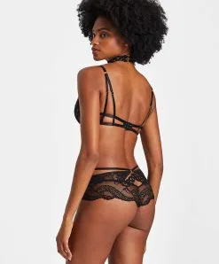 Soutien-gorge Plongeant En Dentelle Leavers De La Ligne Ultra Luxe Precious Tale Signé Aubade Paris. -SOUTIEN-GORGE Soldes Boutique Soutien gorge plongeant precious tale Aubade noir REN81 NOMY 3