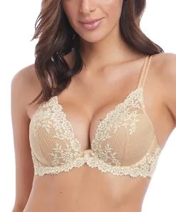 Wacoal Soutien-gorge Plunge à Armatures Collection Embrace Lace Coloris Naturally Nude Ivory.