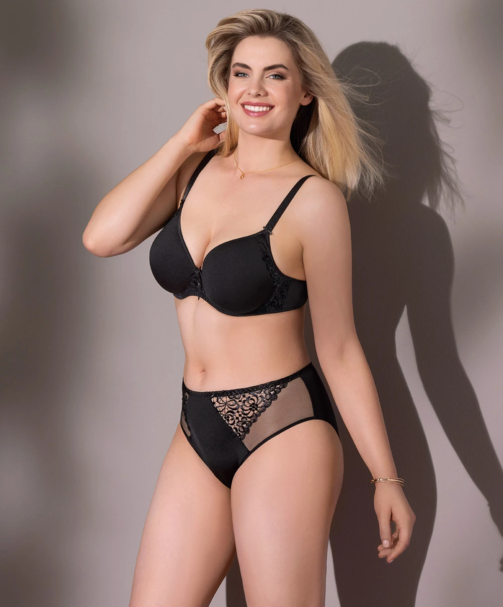 ANTINÉA DE LISE CHARMEL Soutien-gorge Moulé Lisse Spacer Collection Fashion Guipure De La Marque De Lingerie Antinéa Par Lise Charmel, Coloris Noir. 4 ANTINÉA DE LISE CHARMEL Soutien-gorge Moulé Lisse Spacer Collection Fashion Guipure De La Marque De Lingerie Antinéa Par Lise Charmel, Coloris Noir. – Image 2