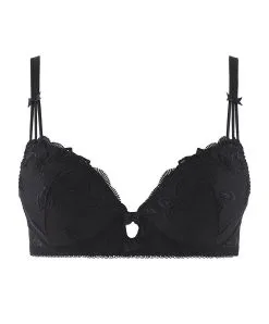 Soutien-gorge Push-up De La Collection Lingerie Au Bal De Flore Coloris Noir De La Marque Aubade. -SOUTIEN-GORGE Soldes Boutique Soutien gorge push up Au Bal de Flore Aubade noir OF18 NOIR 101