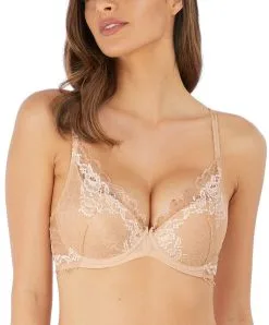 Soutien-gorge Push-up Plunge Wacoal De La Collection Lace Perfection, Coloris Café Crème (=peau Et Détails Ivoires). 