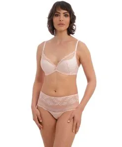 Soutien-gorge Push-up Plunge à Armatures Wacoal De La Collection Ravissant, Coloris Delicacy (=rose Pastel).  -SOUTIEN-GORGE Soldes Boutique Soutien gorge push up plunge armatures Wacoal Ravissant delicacy rose poudre WE600502 DLY 3
