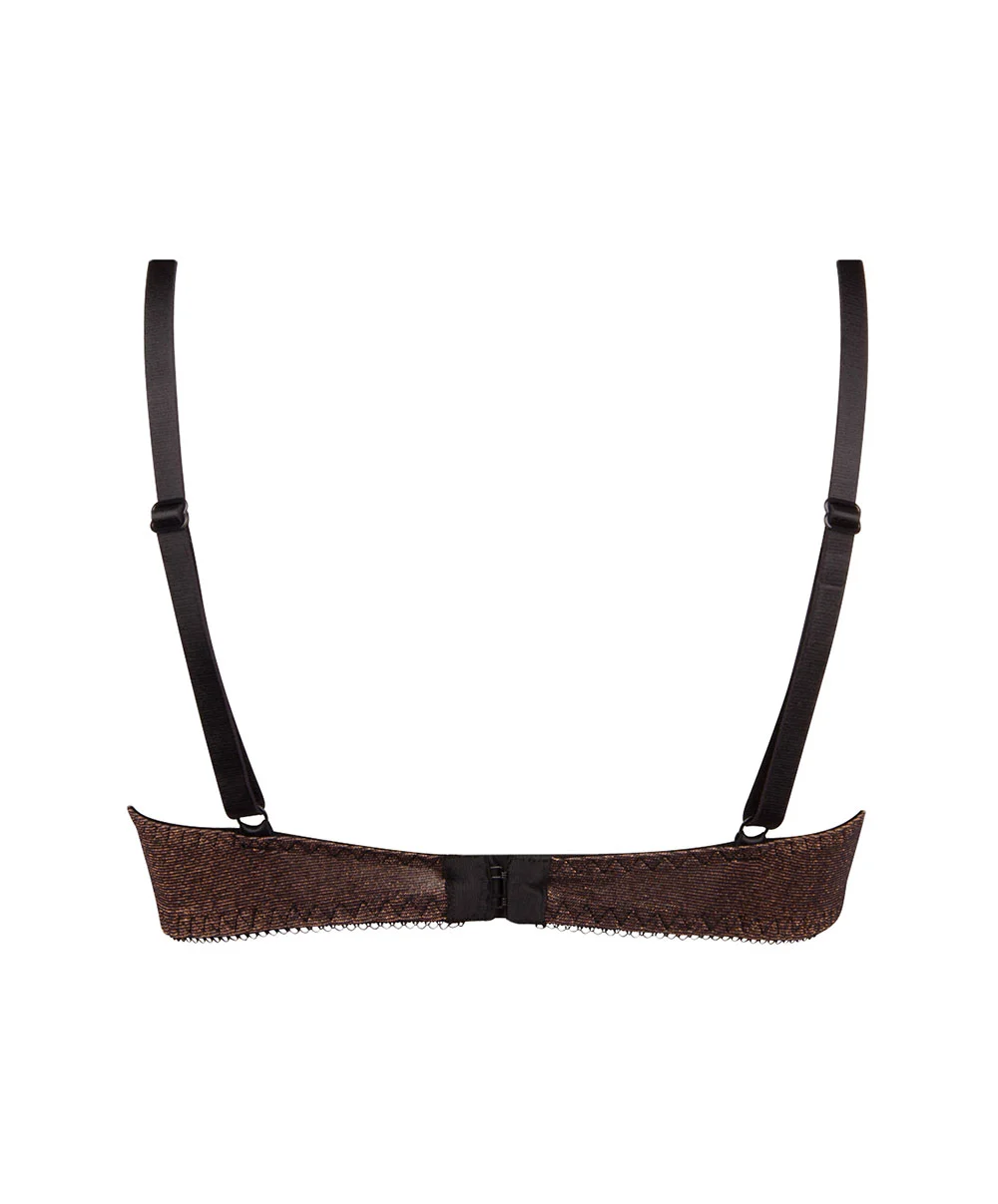 ANTIGEL DE LISE CHARMEL Soutien-gorge Sans Armature Collection à Paillettes Disco Dentelle Coloris Cuivre De Chez Antigel Par Lise Charmel. 6 ANTIGEL DE LISE CHARMEL Soutien-gorge Sans Armature Collection à Paillettes Disco Dentelle Coloris Cuivre De Chez Antigel Par Lise Charmel. – Image 4