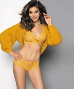 ANTIGEL DE LISE CHARMEL Soutien-gorge Sans Armatures Collection Onde Graphic Coloris Miel Blond De La Marque De Lingerie Antigel Par Lise Charmel. -SOUTIEN-GORGE Soldes Boutique Soutien gorge sans armatures Antigel de Lise Charmel Onde graphic miel blond jaune moutarde ECG6667 MB 2