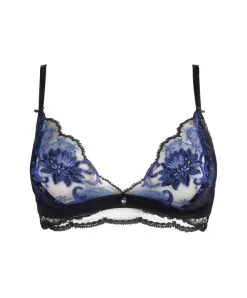 Soutien-gorge Sans Armatures Lise Charmel Collection Fête Précieuse. -SOUTIEN-GORGE Soldes Boutique Soutien gorge sans armatures Lise Charmel fete precieuse noir et bleu ACG6577 NP 4