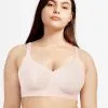 Soutien-gorge Sans Armatures Collection Lingerie Invisible Grande Taille C Magnifique De La Marque De Lingerie Chantelle, Coloris Rose Dragée.