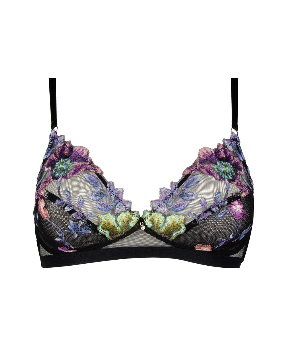 Soutien-gorge Sans Armatures Lise Charmel Collection Flora Aura, Coloris Aura Pastel (broderie Multicolore Pastel Sur Fond Noir). 9 Soutien-gorge Sans Armatures Lise Charmel Collection Flora Aura, Coloris Aura Pastel (broderie Multicolore Pastel Sur Fond Noir). – Image 7