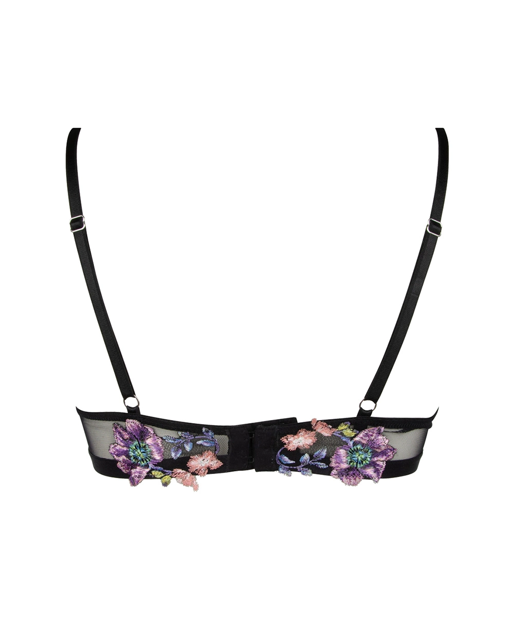 Soutien-gorge Sans Armatures Lise Charmel Collection Flora Aura, Coloris Aura Pastel (broderie Multicolore Pastel Sur Fond Noir). 10 Soutien-gorge Sans Armatures Lise Charmel Collection Flora Aura, Coloris Aura Pastel (broderie Multicolore Pastel Sur Fond Noir). – Image 8