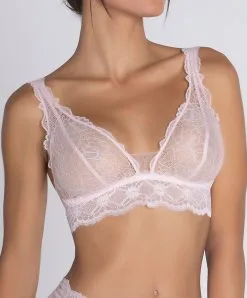 Soutien-gorge Sans Armatures Ligne Sublime En Dentelle De La Marque De Lingerie Française Lise Charmel, Coloris Rose Sublime.  -SOUTIEN-GORGE Soldes Boutique Soutien gorge sans armatures triangle Lise Charmel Sublime en dentelle rose poudre rose sublime ACH6513 OS 3