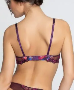 LISE CHARMEL Soutien-gorge Triangle à Armatures Collection Aveu En Fleurs, Coloris Aveu Pétale (=prune). -SOUTIEN-GORGE Soldes Boutique Soutien gorge triangle armatures Lise Charmel Aveu en Fleurs aveu petale prune multicolore ACH6943 AP 2