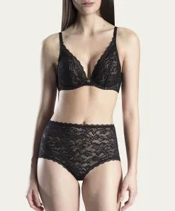 Soutien-gorge Triangle Plongeant De La Collection Lingerie Permanente Rosessence Par Aubade Paris. -SOUTIEN-GORGE Soldes Boutique Soutien gorge triangle plongeant rosessence Aubade noir HK12 noir 2