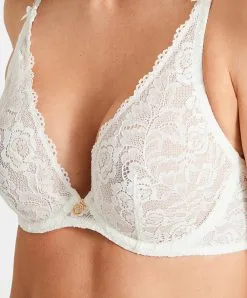 Soutien-gorge Triangle Plongeant De La Collection Lingerie Permanente Rosessence Par Aubade Paris. -SOUTIEN-GORGE Soldes Boutique Soutien gorge triangle plunge Rosessence opale Aubade nacre HK12 OPAL 17