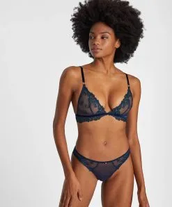 Soutien-gorge Triangle Sans Armatures Aubade De La Collection Velvet Memories. -SOUTIEN-GORGE Soldes Boutique Soutien gorge triangle sans armatures velvet memories Aubade bleu nuit RB10 TWIL