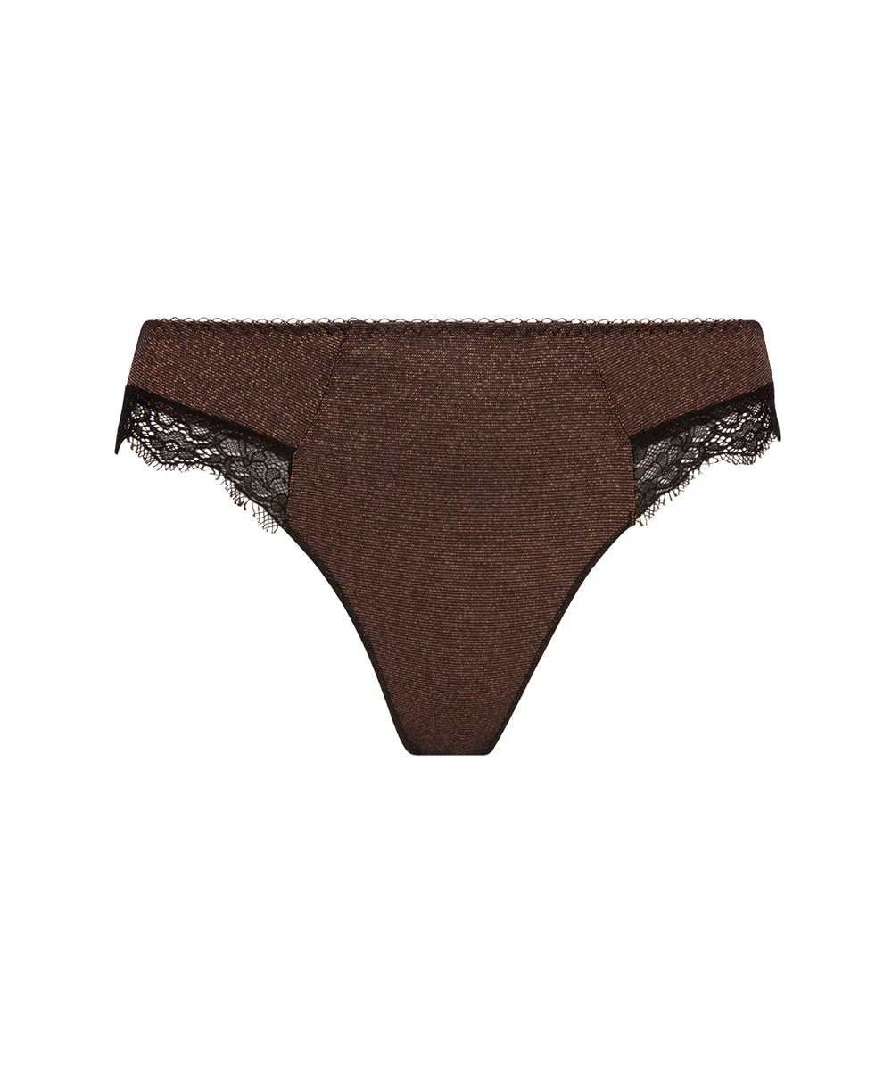 ANTIGEL DE LISE CHARMEL String Collection à Paillettes Disco Dentelle Coloris Cuivre De Chez Antigel Par Lise Charmel. 5 ANTIGEL DE LISE CHARMEL String Collection à Paillettes Disco Dentelle Coloris Cuivre De Chez Antigel Par Lise Charmel. – Image 3